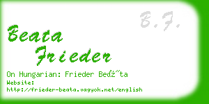 beata frieder business card